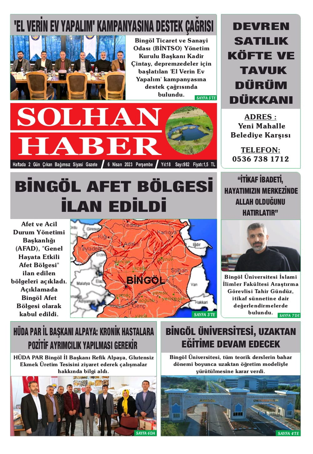 06.04.2023 Tarihli Gazetemiz