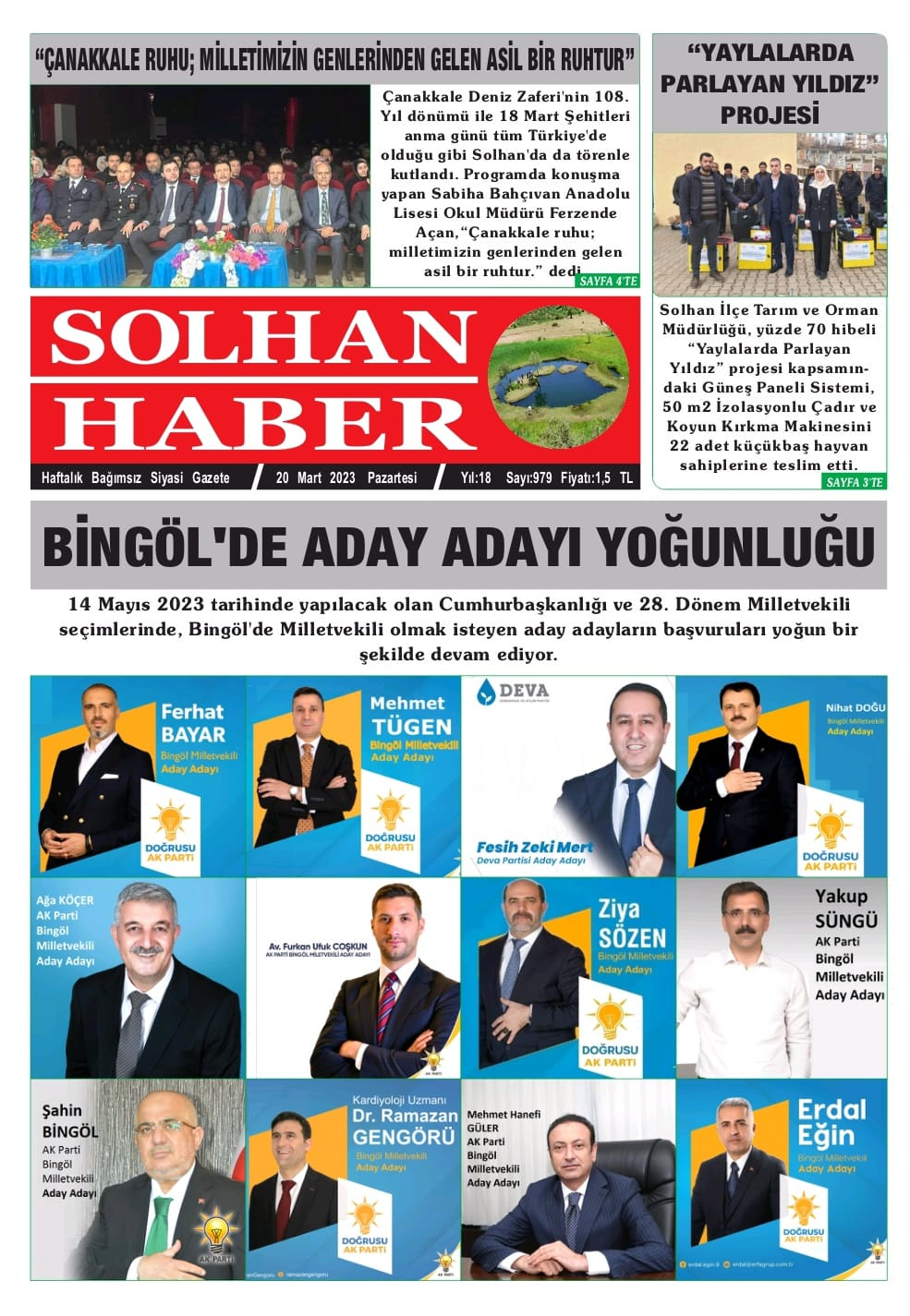 20.03.2023 Tarihli Gazetemiz