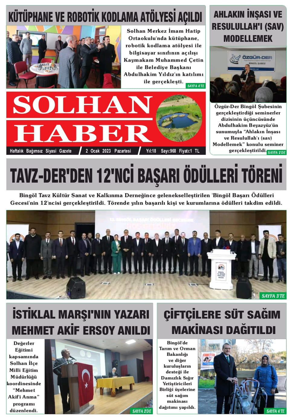 02.01.2023 Tarihli Gazetemiz