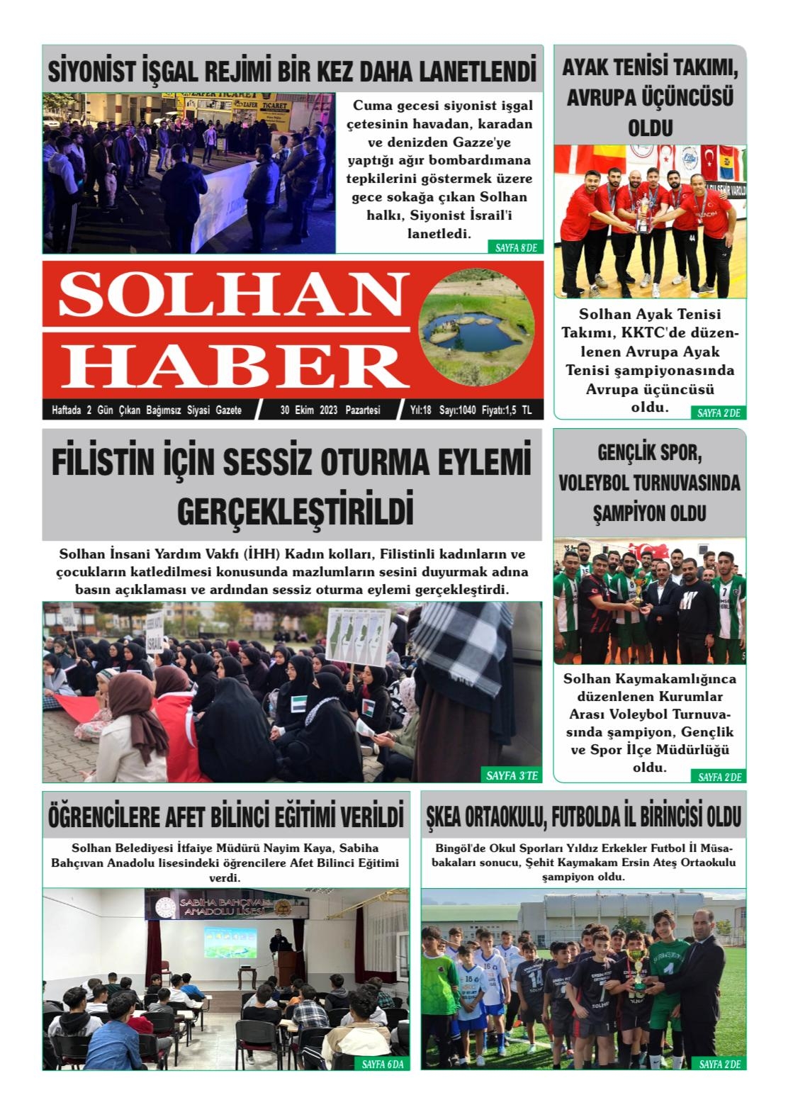 30,10,2023 Tarihli Gazetemiz