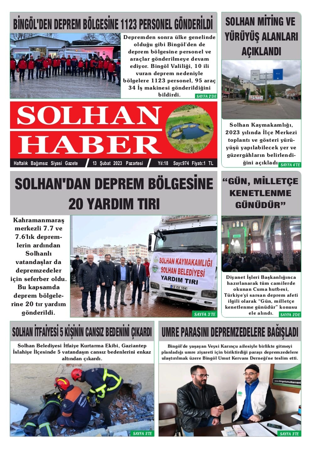 13.01.2023 Tarihli Gazetemiz