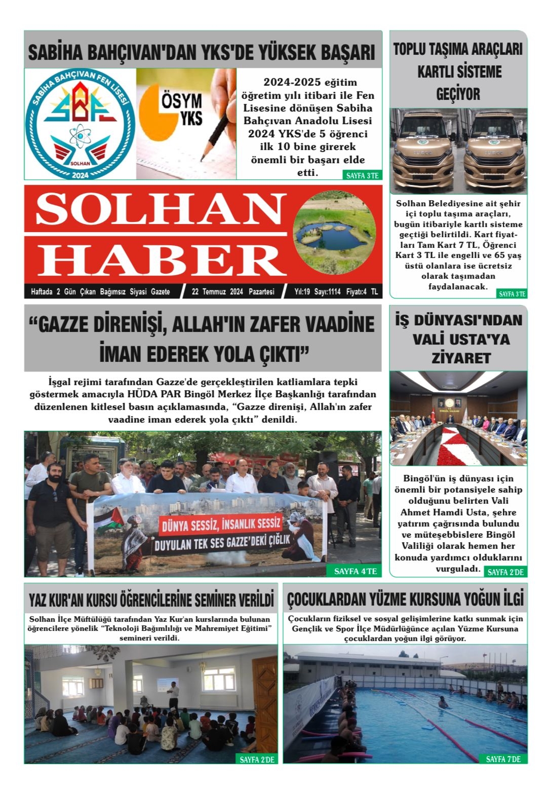 22,07,2024 Tarihli Gazetemiz