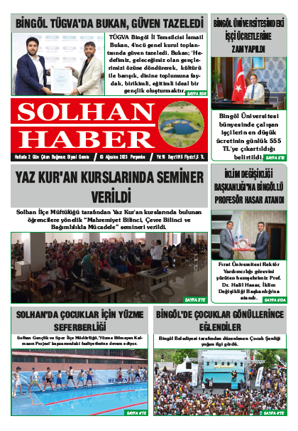 03,08,2023 Tarihli Gazetemiz