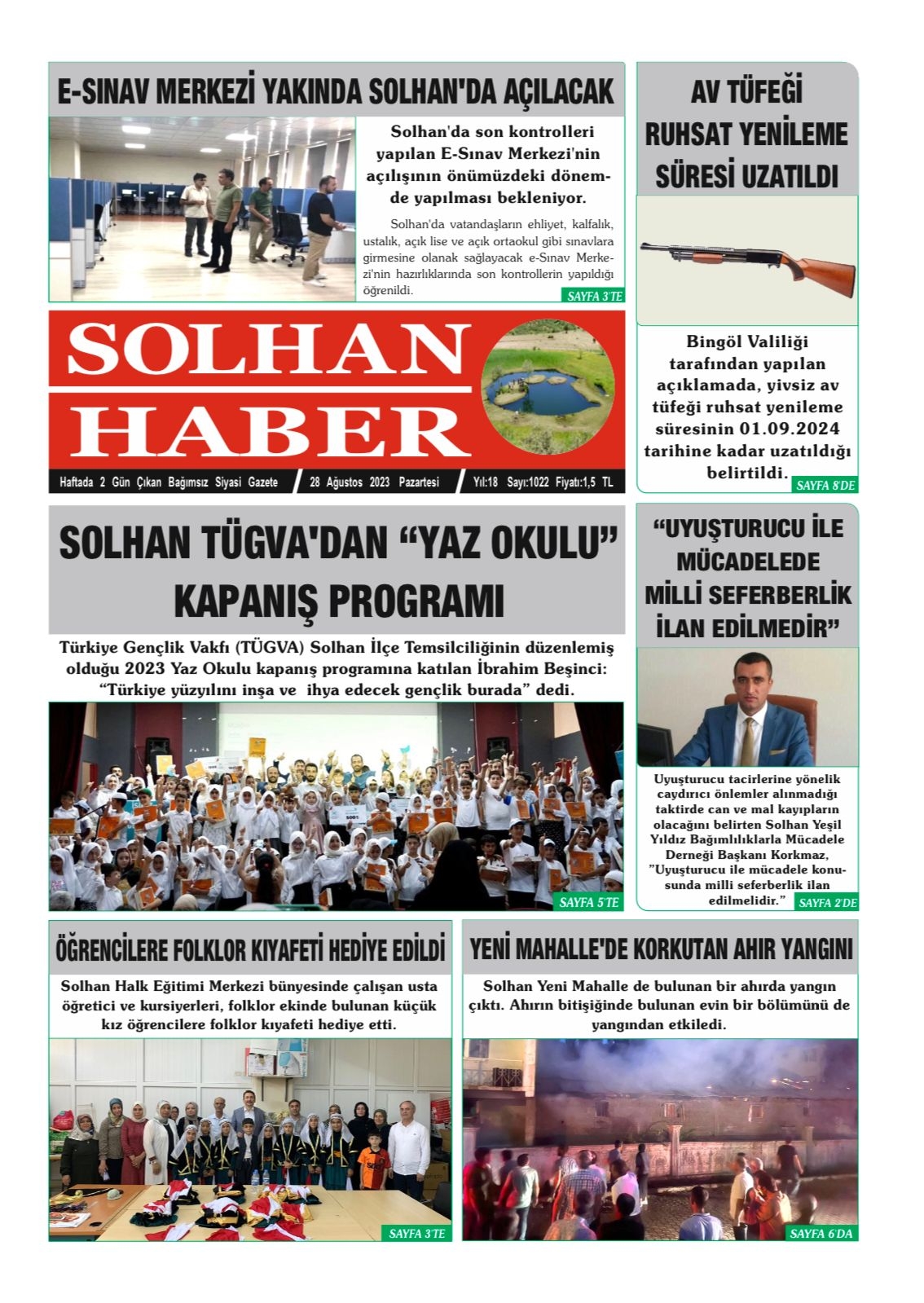 28,08,2023 Tarihli Gazetemiz