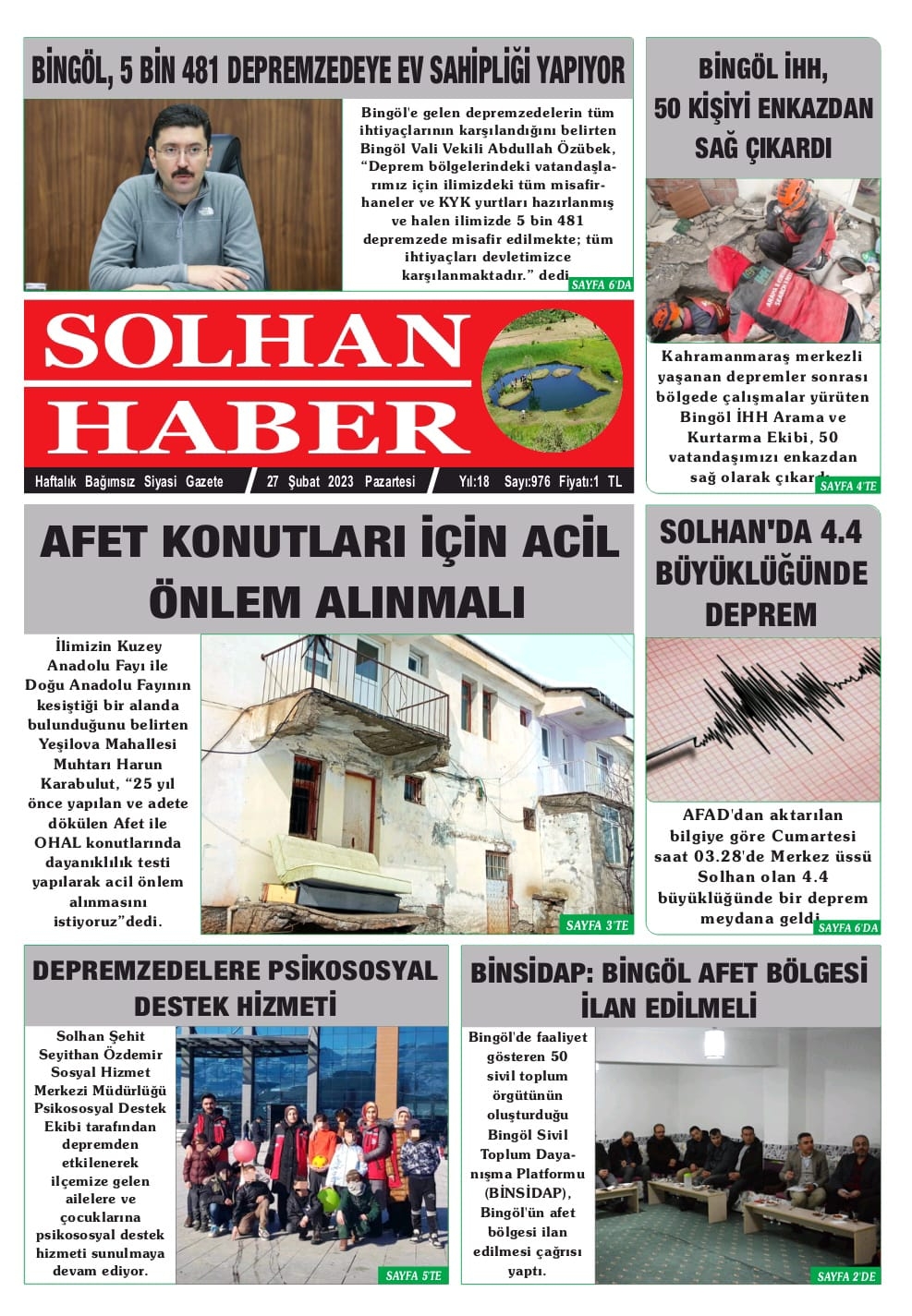 27.02.2023 Tarihli Gazetemiz