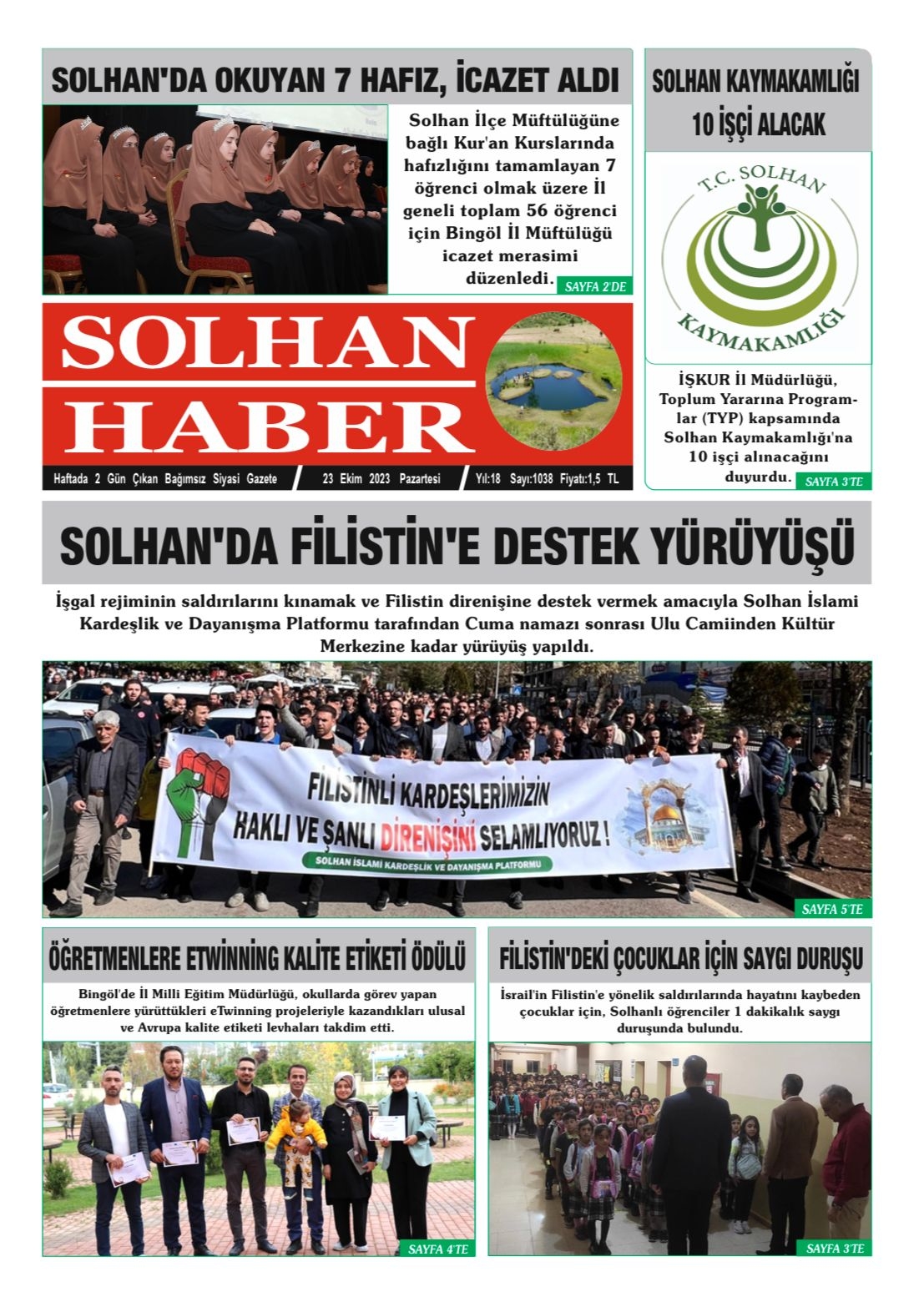 20,10,2023 Tarihli Gazetemiz