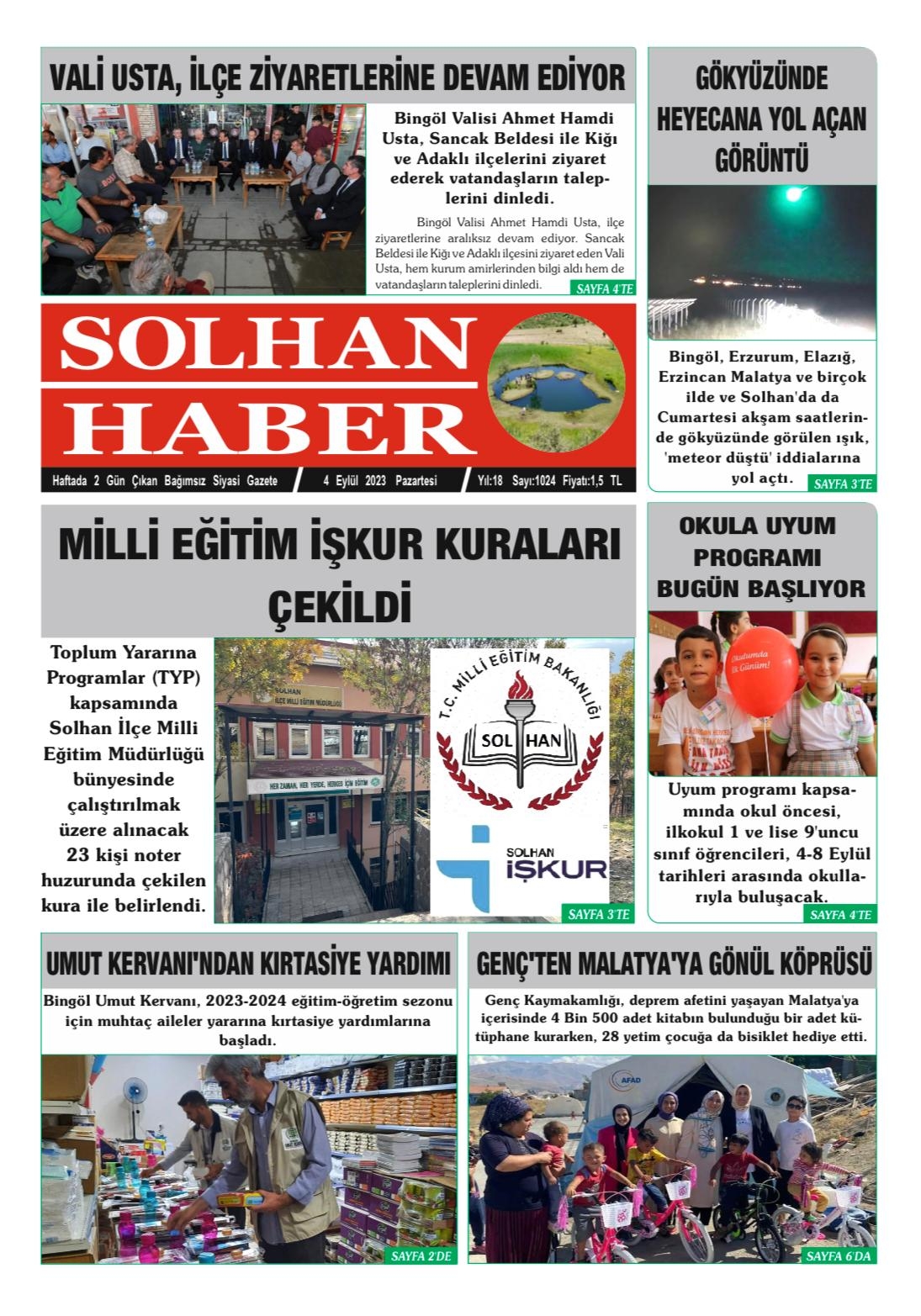 04,09,2023 Tarihli Gazetemiz