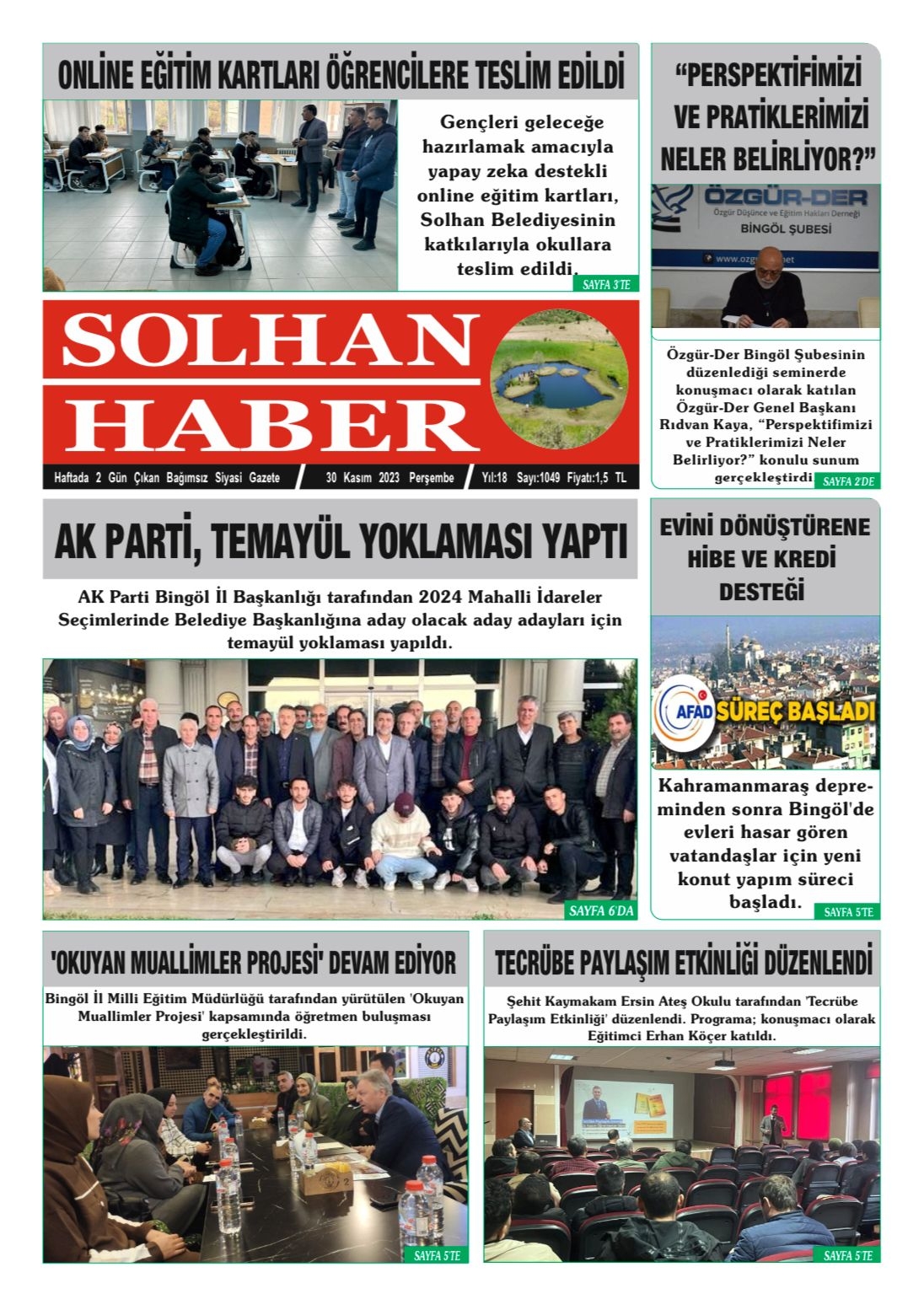 30,11,2023 Tarihli Gazetemiz.