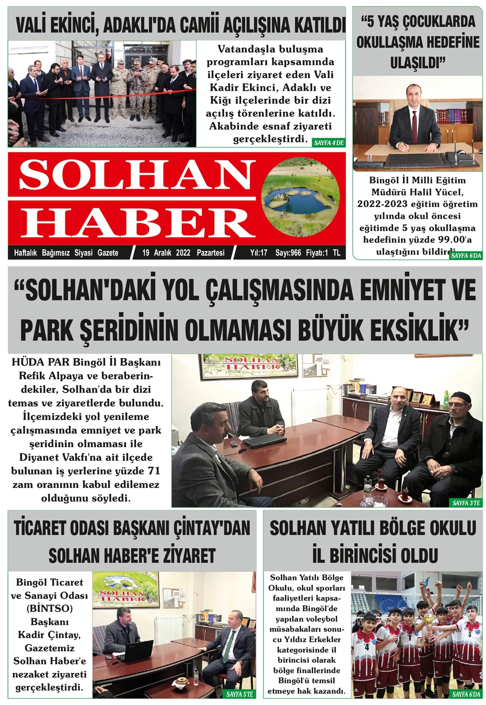 19.12.2022 Tarihli Gazetemiz