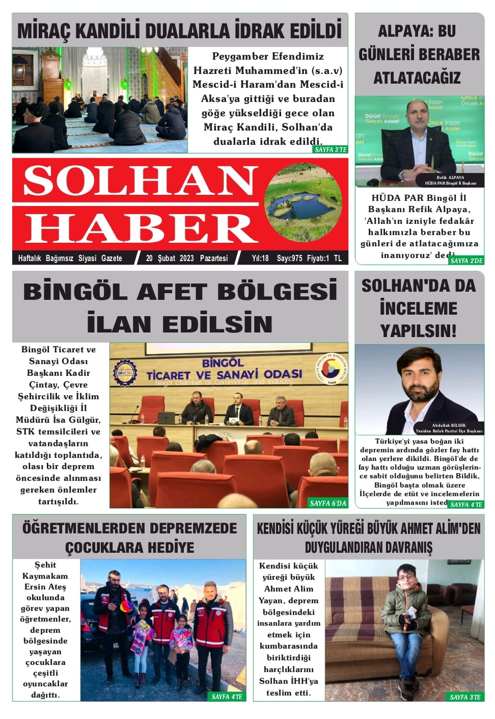 20.02.2023 Tarihli Gazetemiz