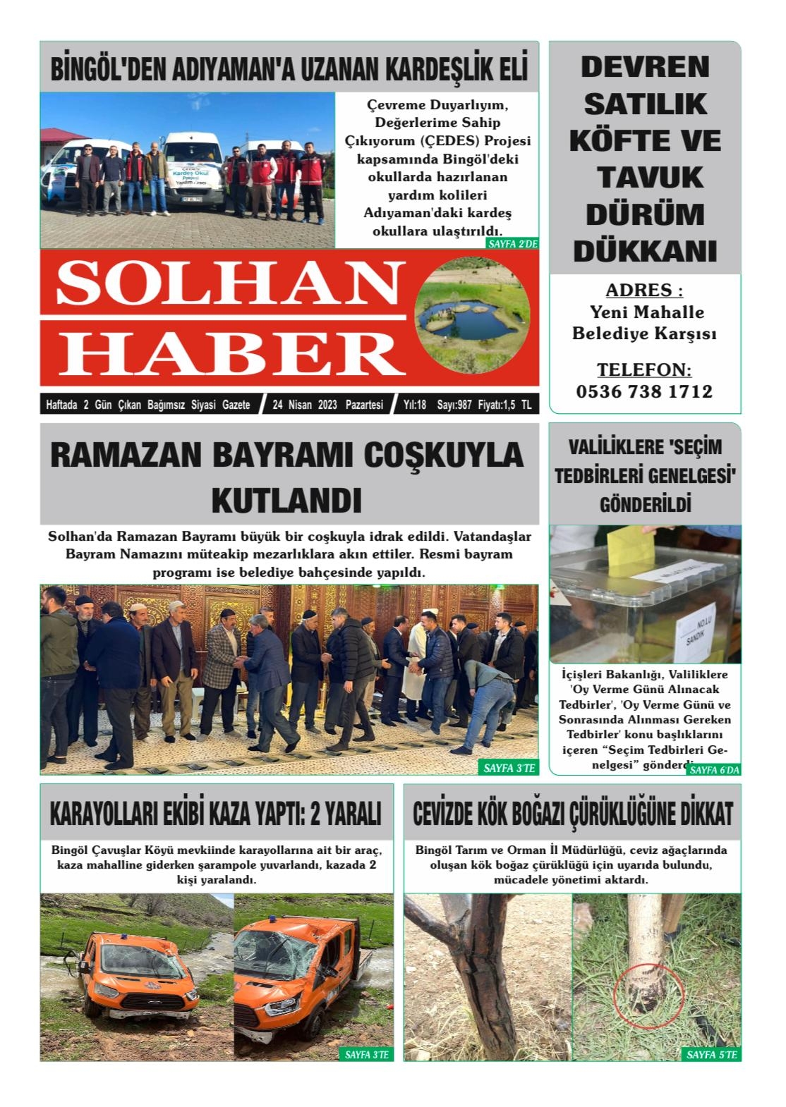 24.04.2023 Tarihli Gazetemiz