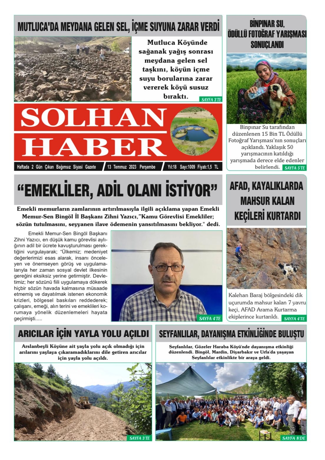 13,07,2023 Tarihli Gazetemiz