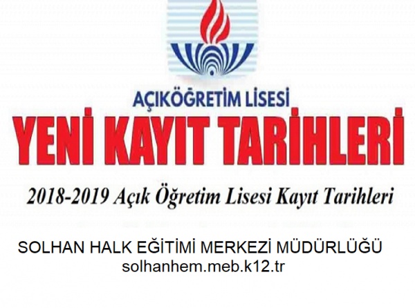 2018-2019 Yılı Açık Lise Yeni Kayıt ve Kayıt Yenileme Tarihleri Açıklandı