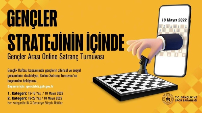 GENÇLER ARASI ONLINE SATRANÇ TURNUVASI BAŞVURULARI BAŞLADI