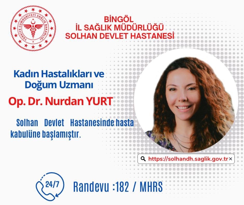 KADIN HASTALIKLARI VE DOĞUM UZMANI HASTA KABULÜNE BAŞLADI 