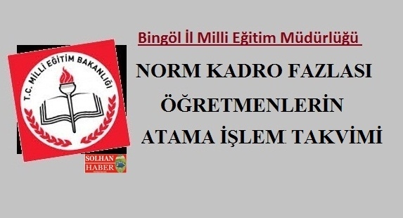 Norm Kadro Fazlası Öğretmenlerin Atama İşlem Takvimi