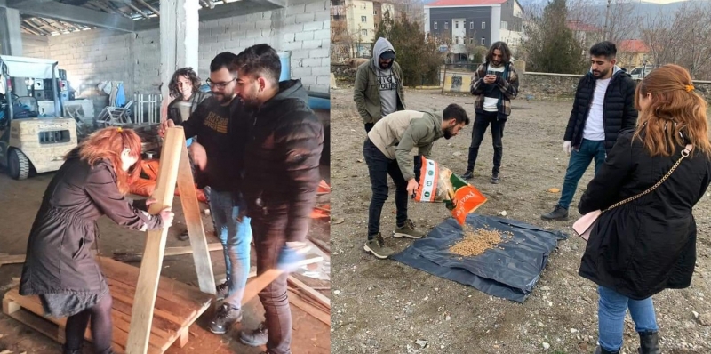 ÖĞRENCİLERDEN HAYVANLARI ISITAN ÇALIŞMA 