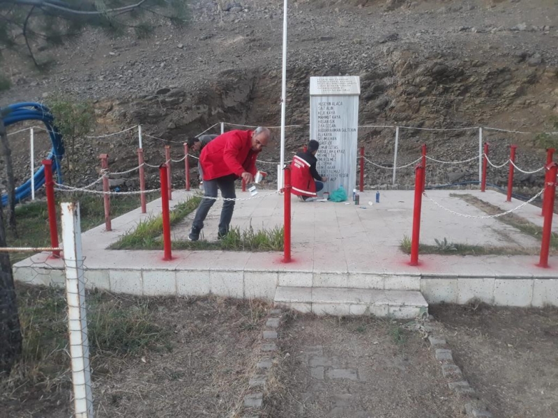 ŞEHİT KABİRLERİNİN BAKIMI YAPILDI